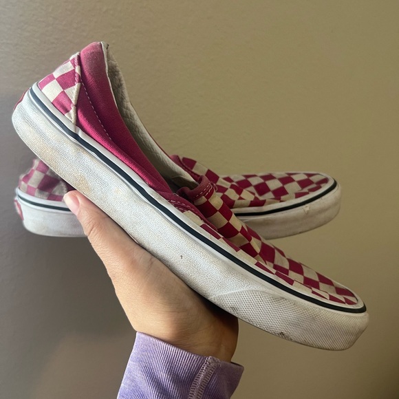 Vans Kids Red and White Checkered Slip-On Sneakers - Picture 3 of 5